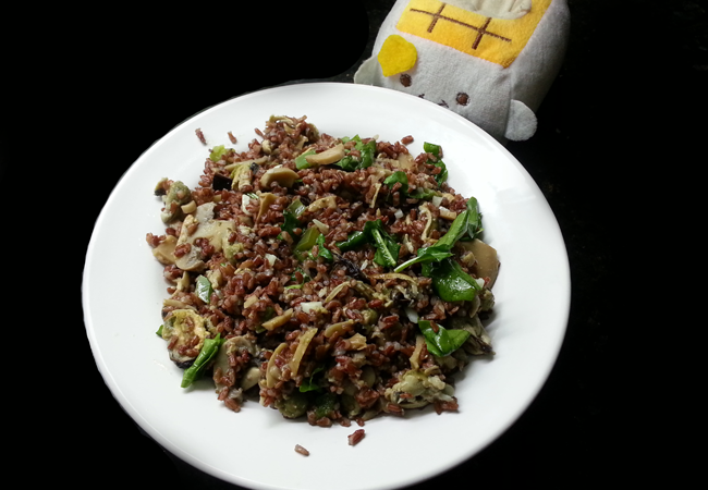 Arroz Entero con verduras y marisco